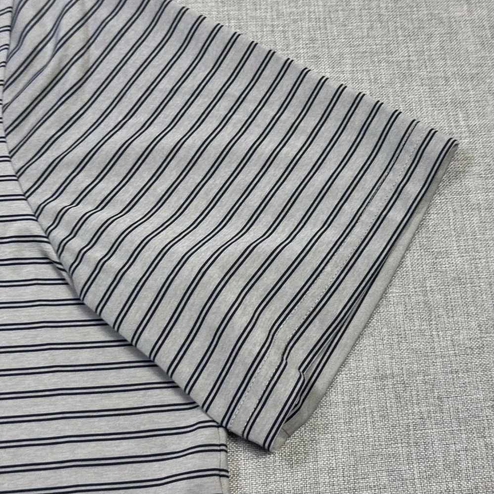 Polo Ralph Lauren Performance Golf Polo Shirt Mens L Gray Striped Classic Fit